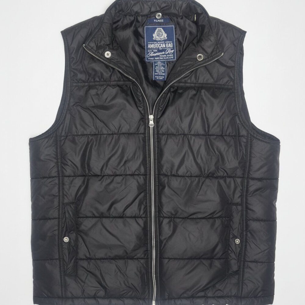 American Rag Vest Size L Sleeveless Puffer Black Full Zip